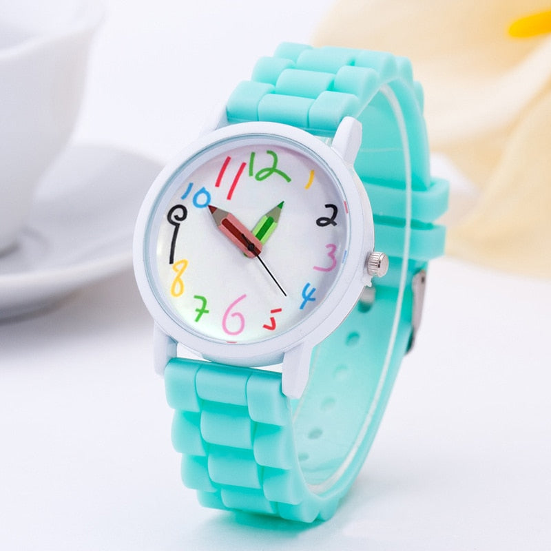 Intelligent Digital Fashion Kids Watches Pencil Pointer Quartz All-Match Watch