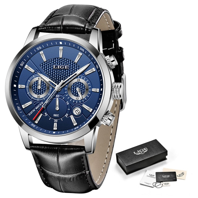 Luxury Casual Leather Quartz Men's Watch Business Clock