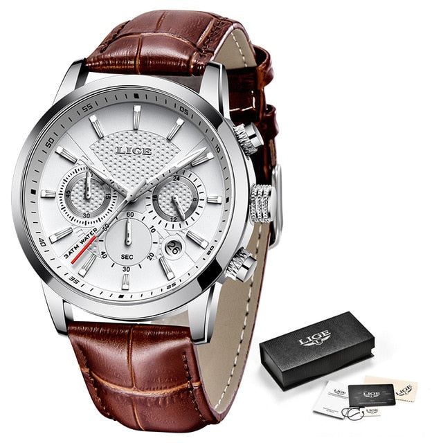 Luxury Casual Leather Quartz Men's Watch Business Clock