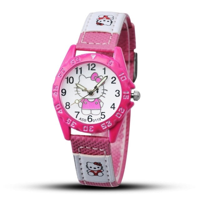 Kid Cute Cartoon Leather Strap Watches Girls Clock