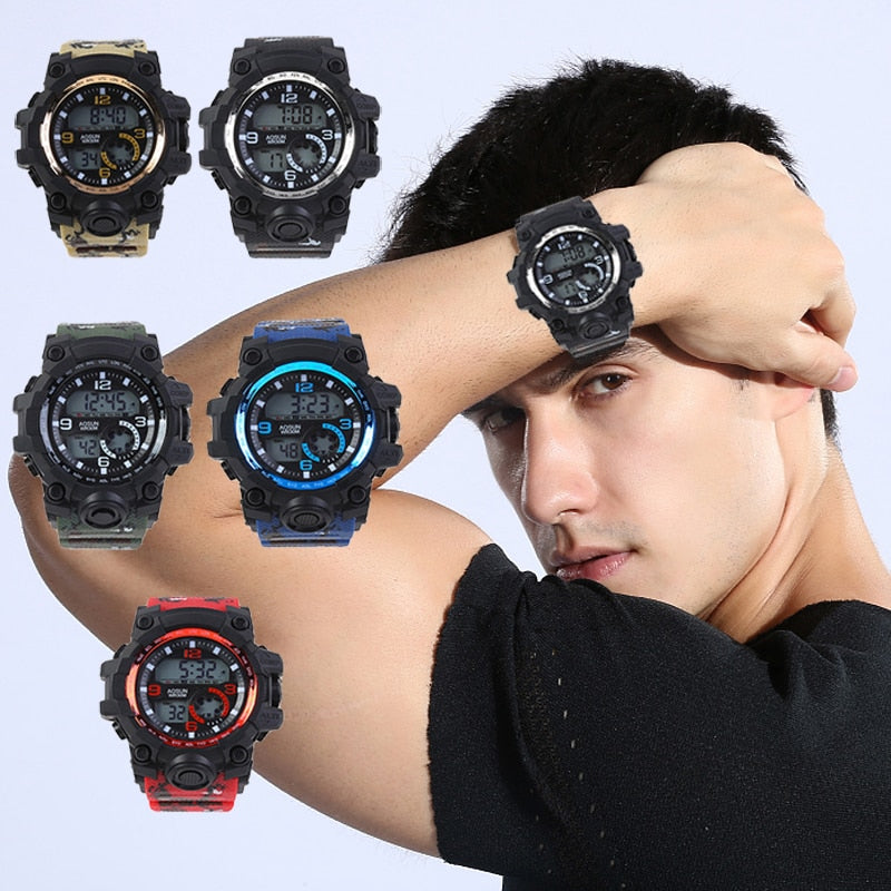 Outdoor 30M Waterproof Sports Watch Multi-Functional LED Electronic Watch