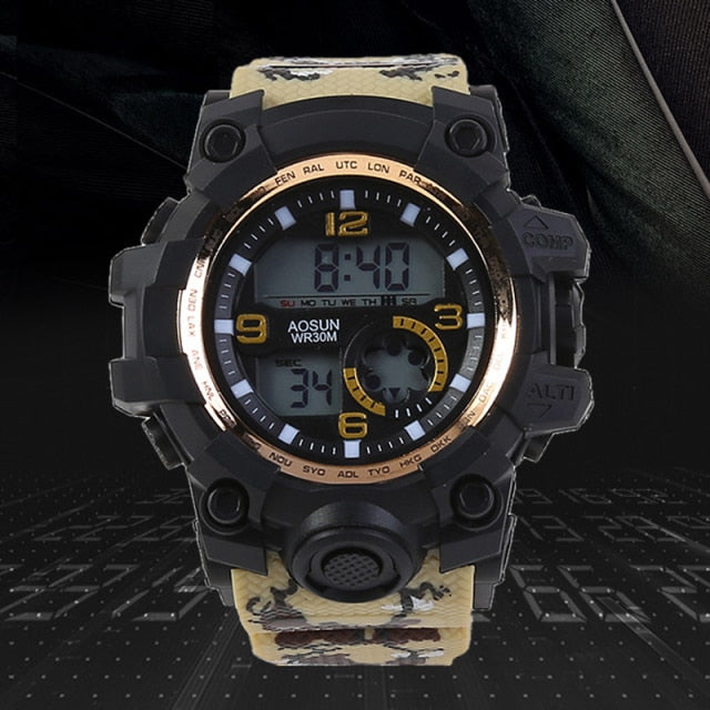 Outdoor 30M Waterproof Sports Watch Multi-Functional LED Electronic Watch