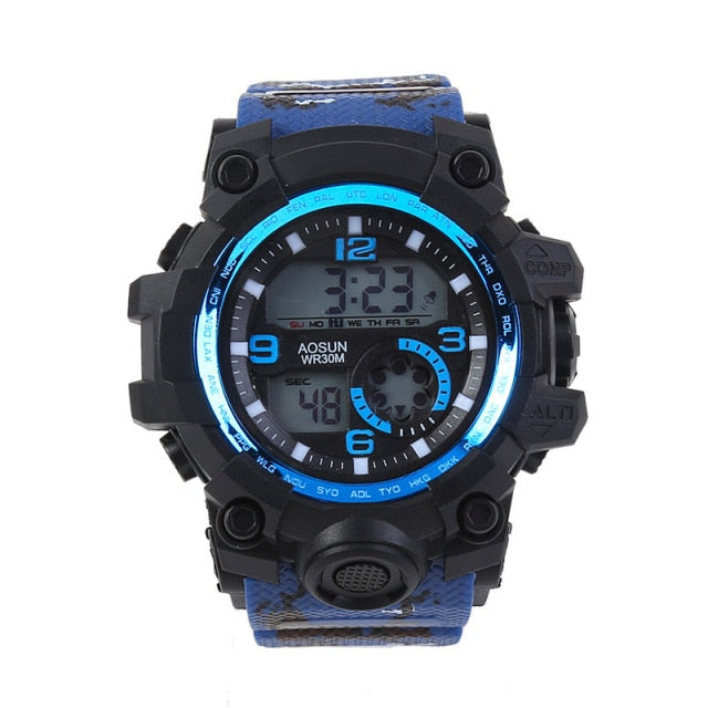 Outdoor 30M Waterproof Sports Watch Multi-Functional LED Electronic Watch