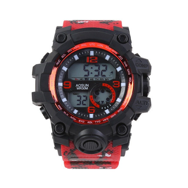 Outdoor 30M Waterproof Sports Watch Multi-Functional LED Electronic Watch