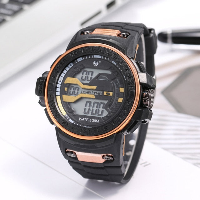 Outdoor 30M Waterproof Sports Watch Multi-Functional LED Electronic Watch