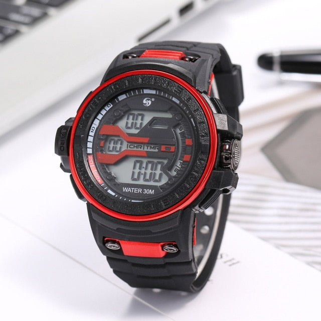 Outdoor 30M Waterproof Sports Watch Multi-Functional LED Electronic Watch