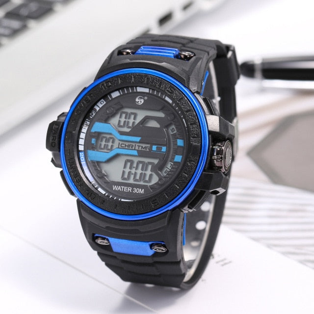 Outdoor 30M Waterproof Sports Watch Multi-Functional LED Electronic Watch