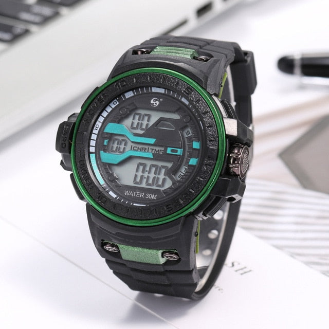 Outdoor 30M Waterproof Sports Watch Multi-Functional LED Electronic Watch