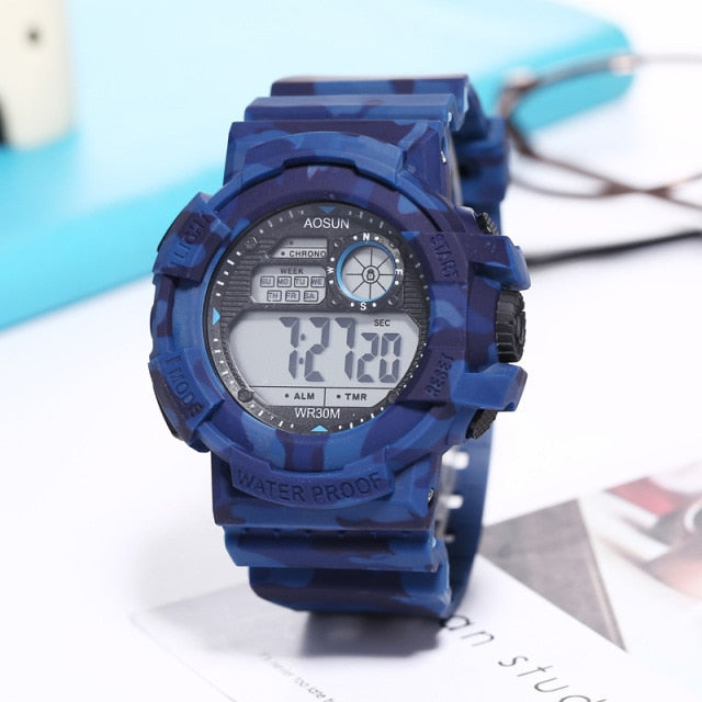 Outdoor 30M Waterproof Sports Watch Multi-Functional LED Electronic Watch