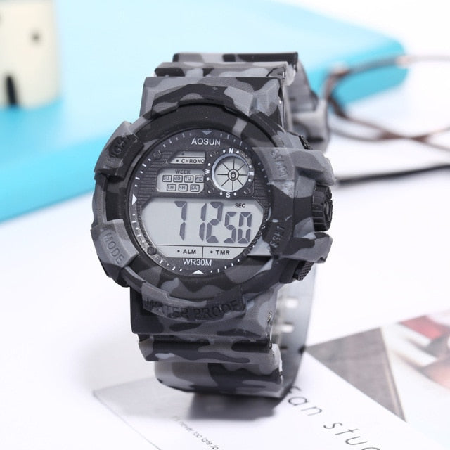 Outdoor 30M Waterproof Sports Watch Multi-Functional LED Electronic Watch