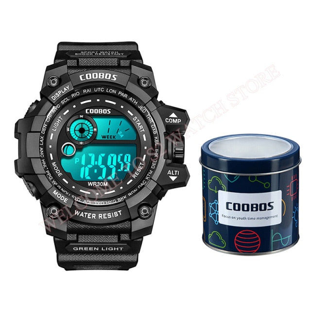 High-end Silicone Strap Military Wrist Watch Led Calendar Waterproof Digital Watch