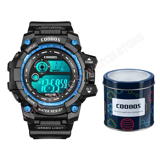 High-end Silicone Strap Military Wrist Watch Led Calendar Waterproof Digital Watch