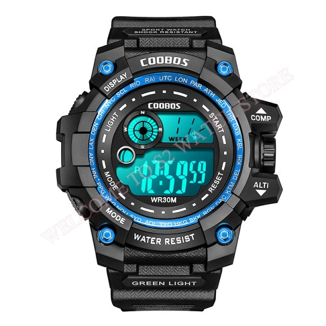 High-end Silicone Strap Military Wrist Watch Led Calendar Waterproof Digital Watch