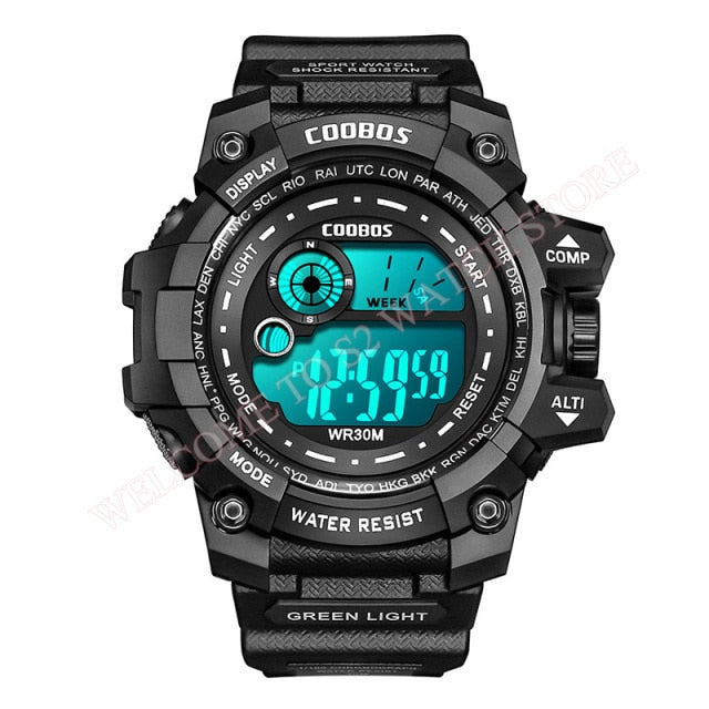 High-end Silicone Strap Military Wrist Watch Led Calendar Waterproof Digital Watch