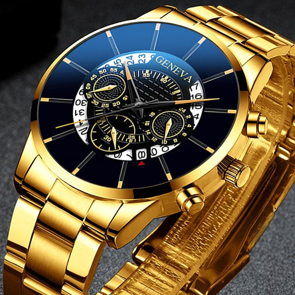 Stainless Steel Watches Luxury Men Business Calendar Quartz Wrist Watch