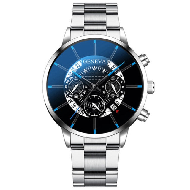 Stainless Steel Watches Luxury Men Business Calendar Quartz Wrist Watch