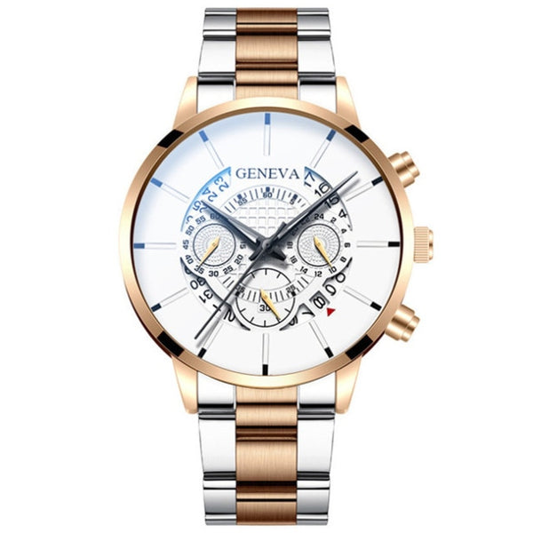 Stainless Steel Watches Luxury Men Business Calendar Quartz Wrist Watch