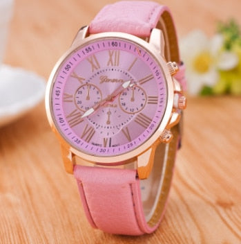 Luxury Brand Leather Quartz Watch Women Men Ladies Fashion Wrist Watch Wristwatches Clock