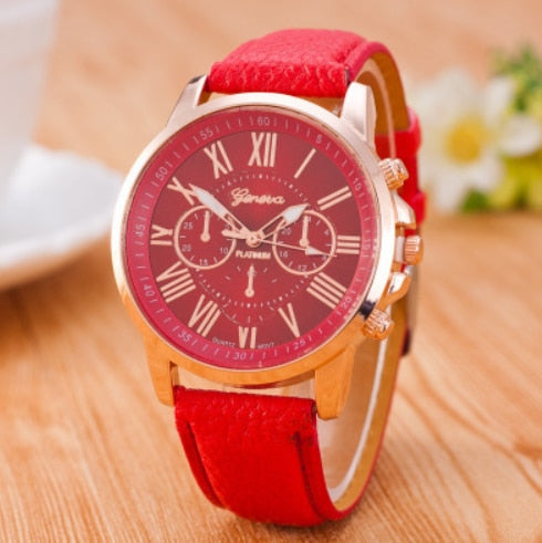 Luxury Brand Leather Quartz Watch Women Men Ladies Fashion Wrist Watch Wristwatches Clock