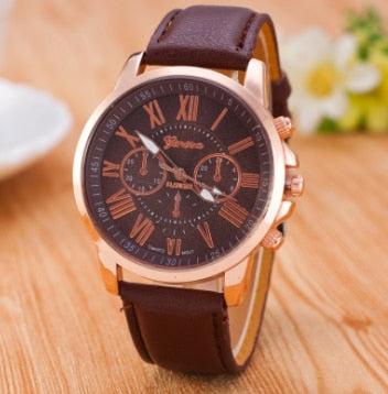 Luxury Brand Leather Quartz Watch Women Men Ladies Fashion Wrist Watch Wristwatches Clock