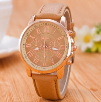 Luxury Brand Leather Quartz Watch Women Men Ladies Fashion Wrist Watch Wristwatches Clock