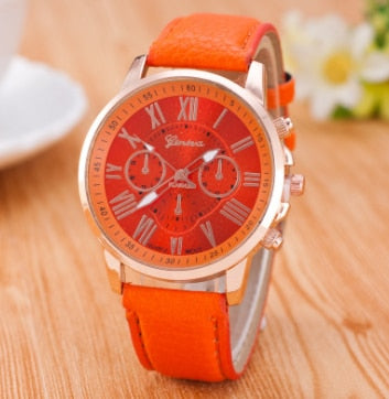 Luxury Brand Leather Quartz Watch Women Men Ladies Fashion Wrist Watch Wristwatches Clock