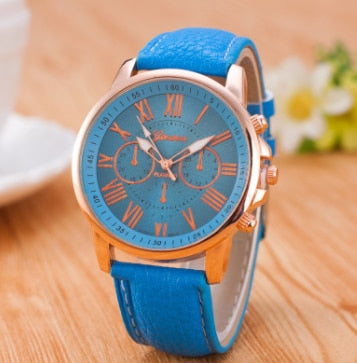 Luxury Brand Leather Quartz Watch Women Men Ladies Fashion Wrist Watch Wristwatches Clock